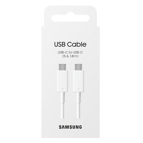 Оригинален USB-C към USB-C Кабел Samsung 1.8m 5A EP-DX510JWEGEU, Бял