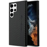 Карбонов Калъф за Samsung S23 Ultra, Mercedes AMG Stripe&Embossed Case, Черен