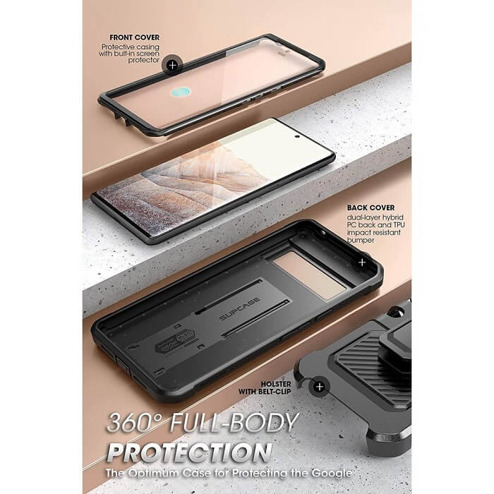 Противоударен Калъф за Google Pixel 7 Pro, Supcase Unicorn Beetle Pro, Черен (2)