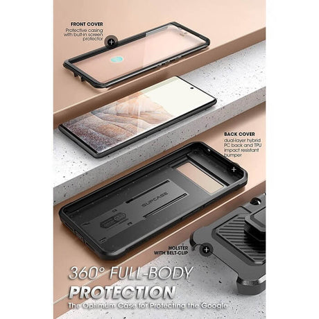Противоударен Калъф за Google Pixel 7 Pro, Supcase Unicorn Beetle Pro, Черен (2)