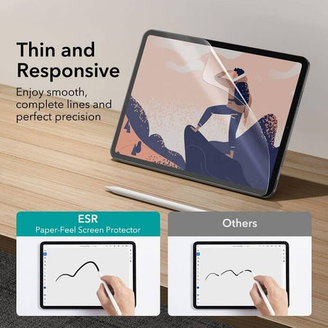Матов Протектор за iPad Pro 11 и Air 5-4th, ESR Paper Feel Glass, Прозрачен (4)