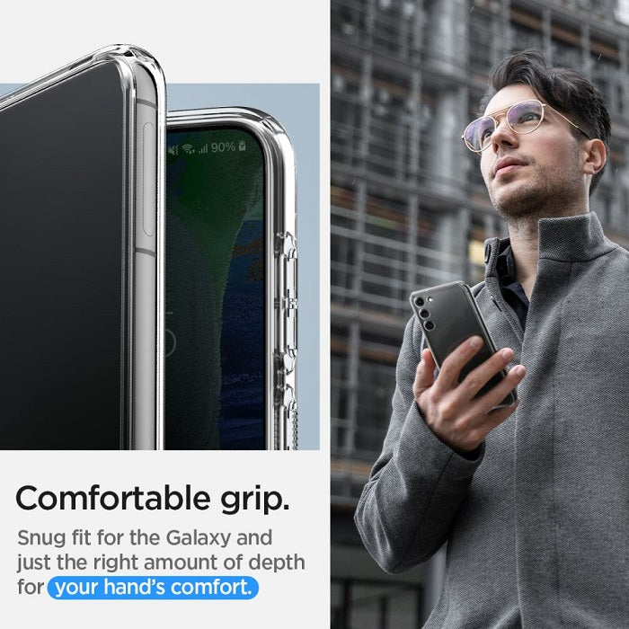 Противоударен Хибриден Калъф за Samsung S23, Spigen Ultra Hybrid Case, Прозрачен (7)