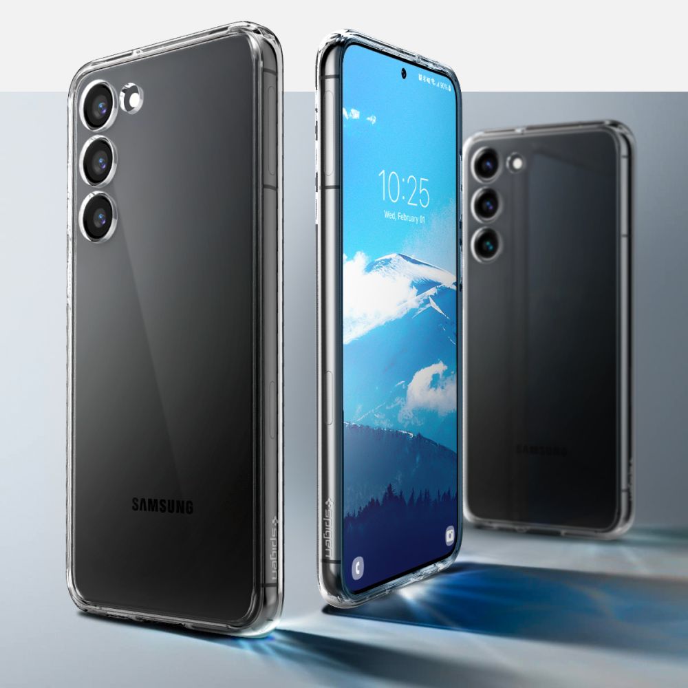 Противоударен Хибриден Калъф за Samsung S23, Spigen Ultra Hybrid Case, Прозрачен (9)