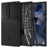 Калъф с Камерен Предпазител за Samsung S23 Ultra, Spigen Optik Armor Case, Черен (2)