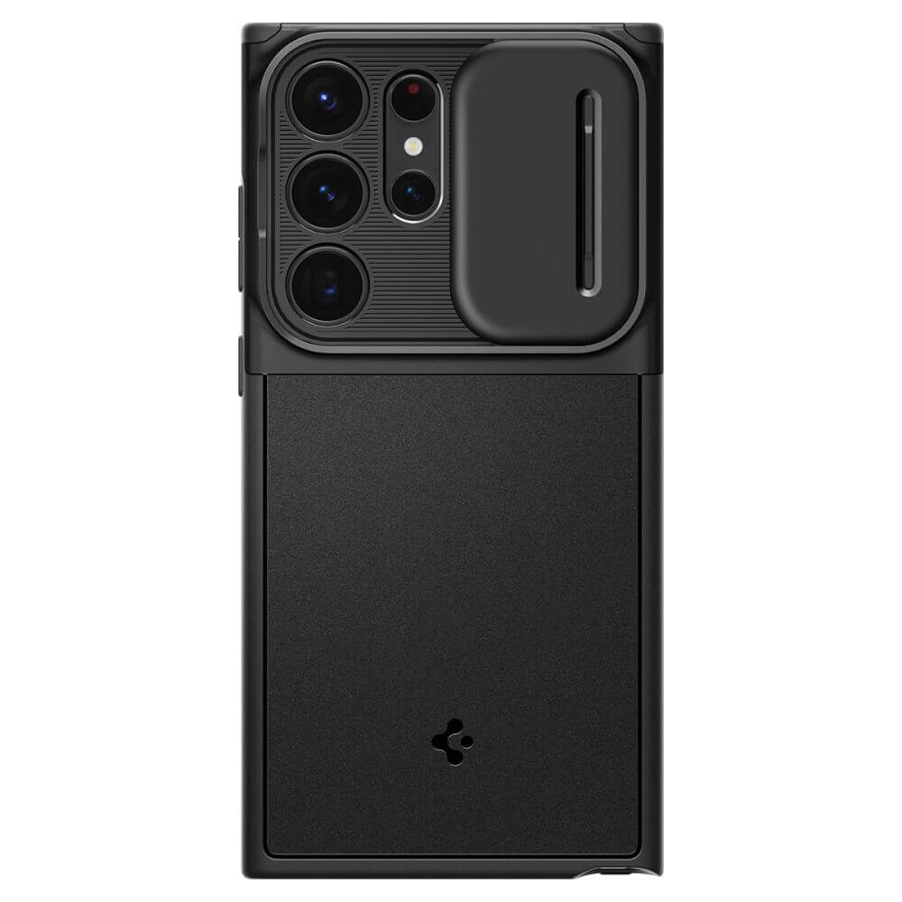 Калъф с Камерен Предпазител за Samsung S23 Ultra, Spigen Optik Armor Case, Черен