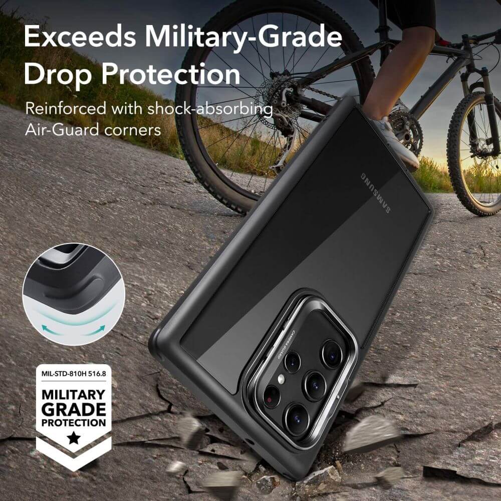 Цялостен Калъф с Поставка за Samsung S23 Ultra, ESR Shock Armor Case, Черен (3)
