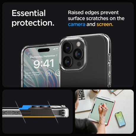 Противоударен Калъф за iPhone 15 Pro, Spigen Ultra Hybrid Case, Прозрачен (9)