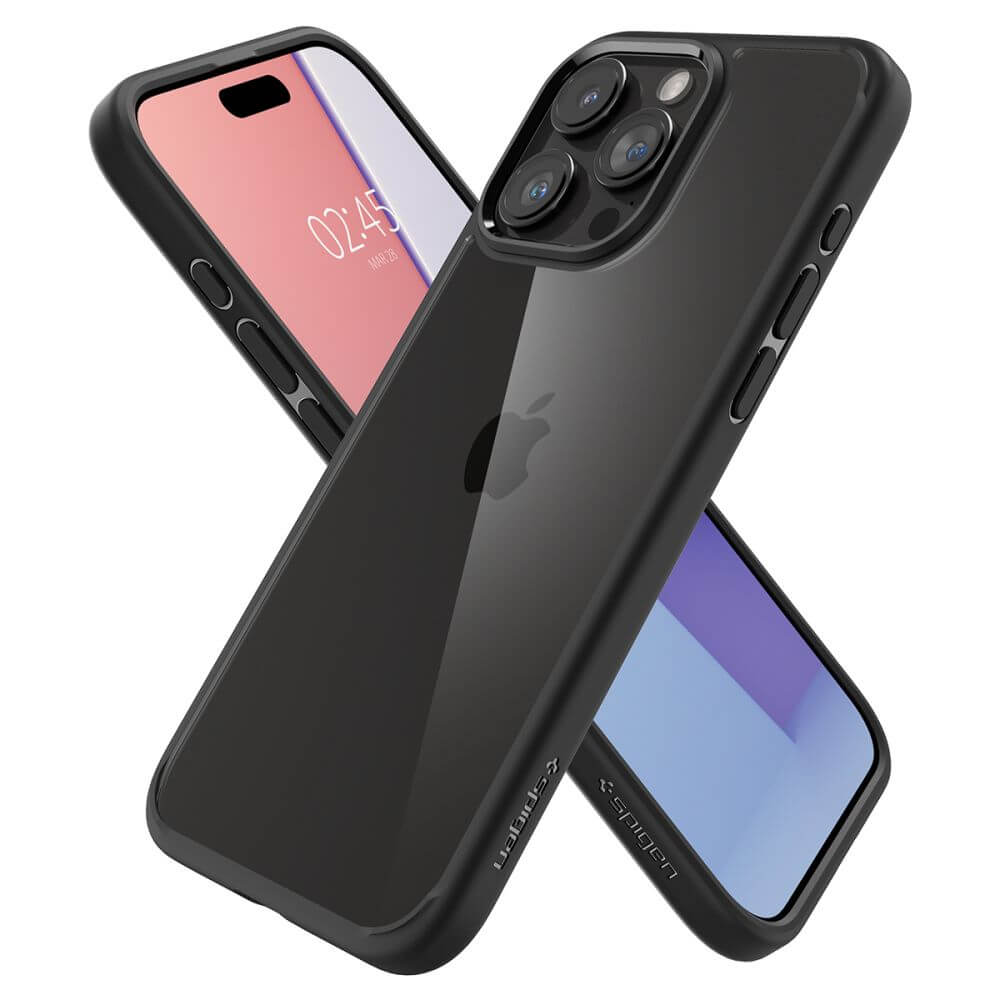 Противоударен Калъф за iPhone 15 Pro, Spigen Ultra Hybrid Case, Черен (5)