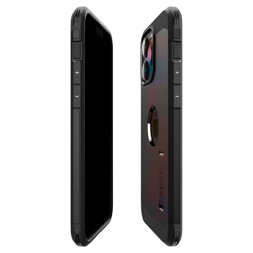 MagSafe Противоударен Калъф за iPhone 15 Pro Max, Spigen Tough Armor Case, Черен (6)