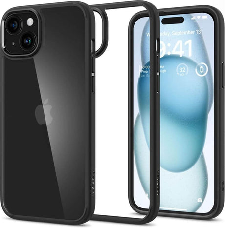 Противоударен Калъф за iPhone 15, Spigen Ultra Hybrid Case, Черен (2)