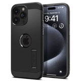 MagSafe Противоударен Калъф за iPhone 15 Pro, Spigen Tough Armor Case, Черен (3)