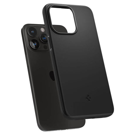 Противоударен Калъф за iPhone 15 Pro Max, Spigen Thin Fit Case, Черен (6)