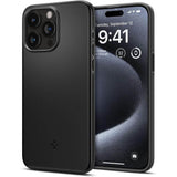 Противоударен Калъф за iPhone 15 Pro Max, Spigen Thin Fit Case, Черен