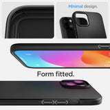 Противоударен Калъф за iPhone 15, Spigen Thin Fit Case, Черен (7)