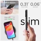 Противоударен Калъф за iPhone 15, Spigen Thin Fit Case, Черен (9)