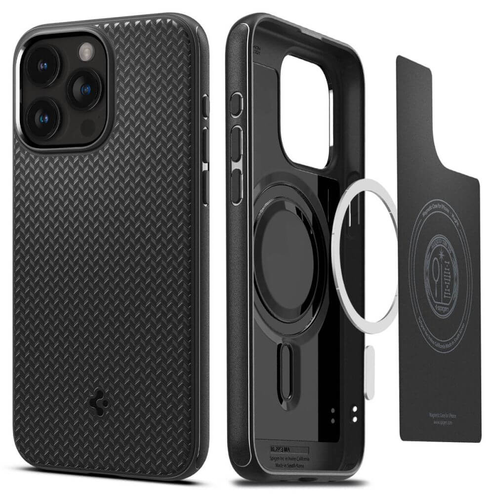 Magsafe Противоударен Калъф за iPhone 15 Pro Max, Spigen Mag Armor Case, Черен