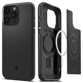 Magsafe Противоударен Калъф за iPhone 15 Pro Max, Spigen Mag Armor Case, Черен