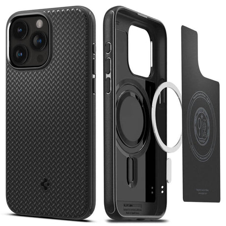 Magsafe Противоударен Калъф за iPhone 15 Pro Max, Spigen Mag Armor Case, Черен