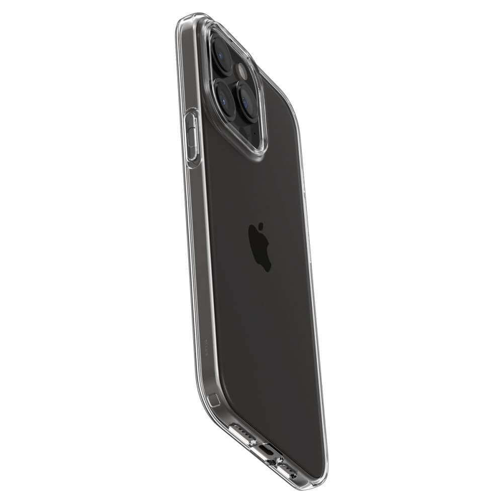 Противоударен Силиконов Калъф за iPhone 15 Pro Max, Spigen Liquid Crystal Case, Прозрачен (5)