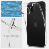 Противоударен Силиконов Калъф за iPhone 15 Plus, Spigen Liquid Crystal Case, Прозрачен (8)