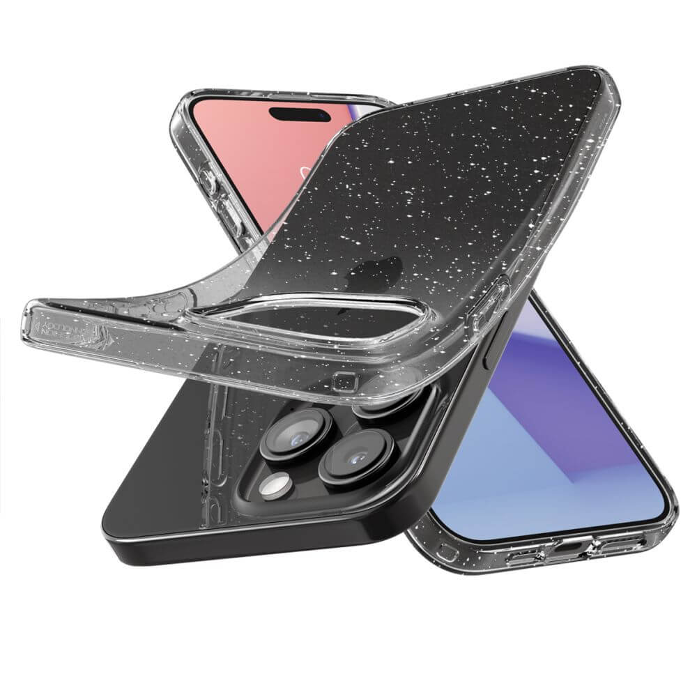 Блестящ Калъф за iPhone 15 Pro, Spigen Liquid Crystal Glitter Case, Прозрачен (3)