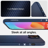 Противоударен Калъф за iPhone 15, Spigen Liquid Air Case, Син (9)