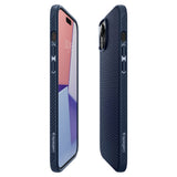 Противоударен Калъф за iPhone 15, Spigen Liquid Air Case, Син (6)