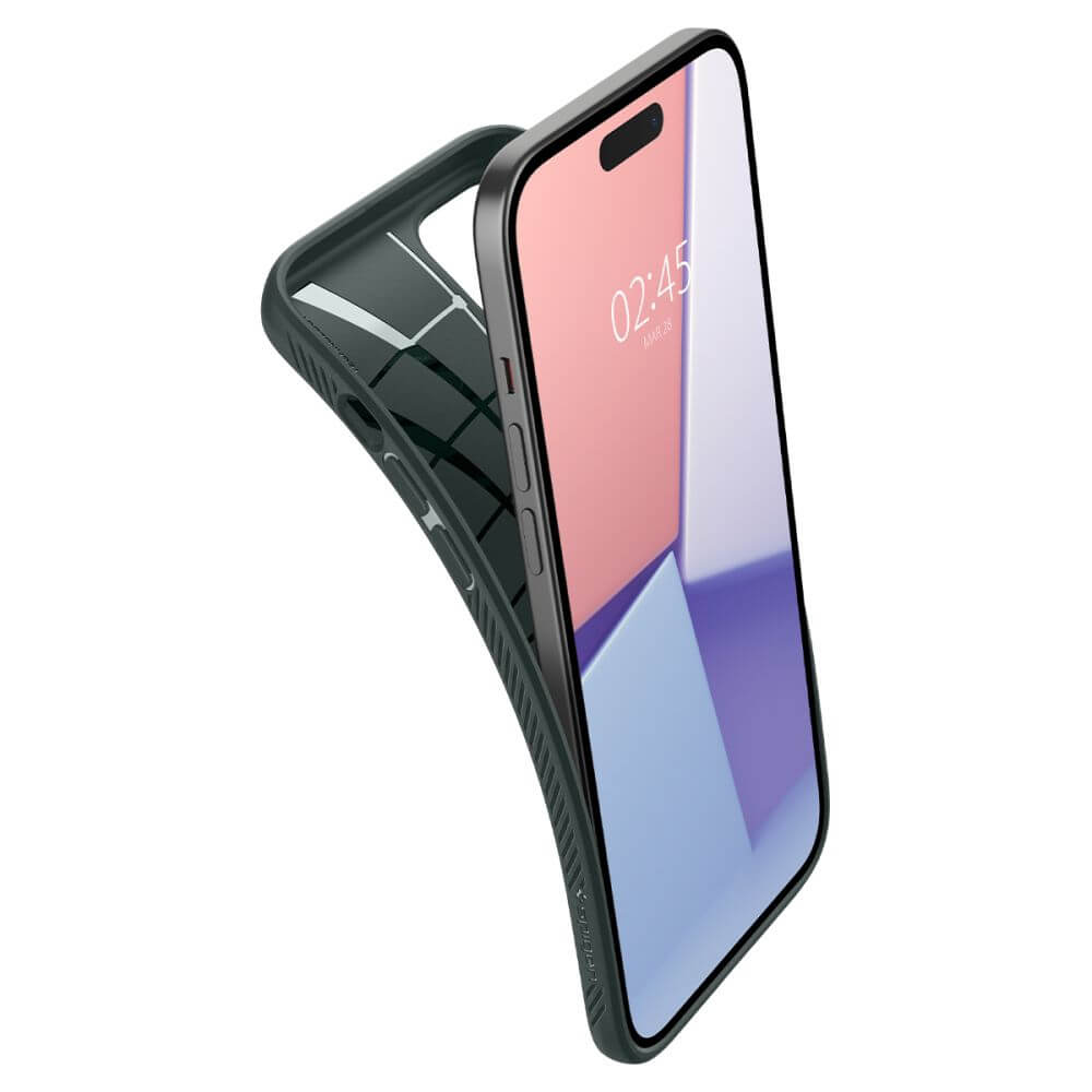 Противоударен Калъф за iPhone 15, Spigen Liquid Air Case, Зелен (4)