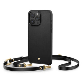 Magsafe Кожен Калъф за iPhone 15 Pro Max, Spigen Cyrill Classic Charm, Черен