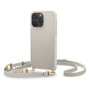 Magsafe Кожен Калъф с Връзки за iPhone 15 Pro Max, Spigen Cyrill Classic Charm, Бежов