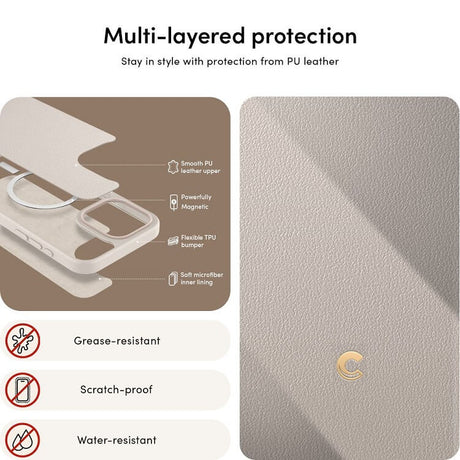 Magsafe Кожен Калъф за iPhone 15 Pro, Spigen Cyrill Classic Charm, Бежов (9)