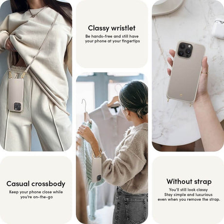 Magsafe Кожен Калъф с Връзки за iPhone 15 Pro Max, Spigen Cyrill Classic Charm, Бежов (7)