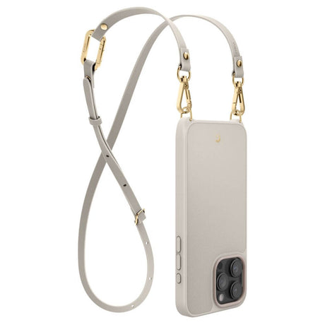 Magsafe Кожен Калъф с Връзки за iPhone 15 Pro Max, Spigen Cyrill Classic Charm, Бежов (4)