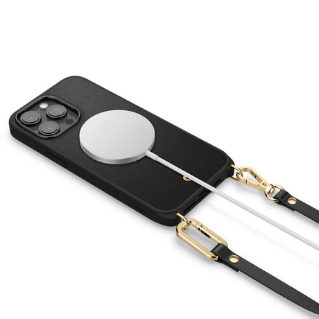 Magsafe Кожен Калъф с Връзки за iPhone 15 Pro, Spigen Cyrill Classic Charm, Черен (7)