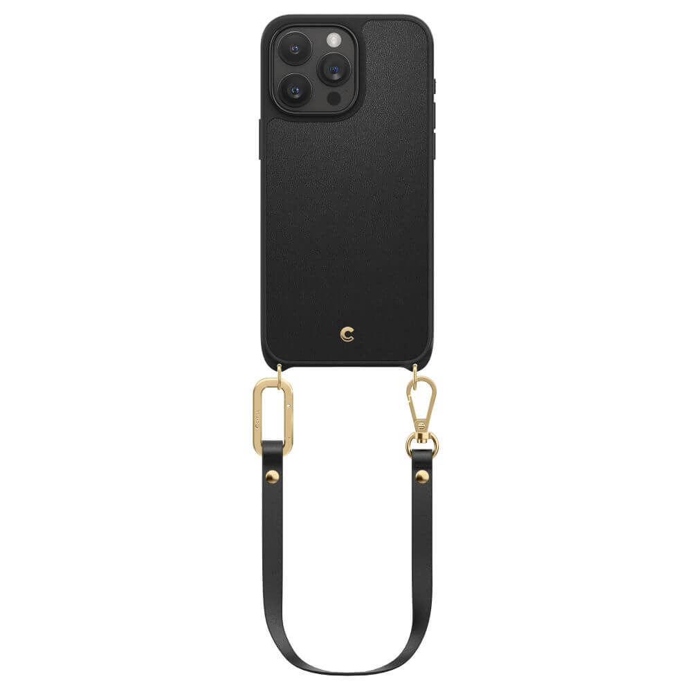 Magsafe Кожен Калъф с Връзки за iPhone 15 Pro, Spigen Cyrill Classic Charm, Черен (3)