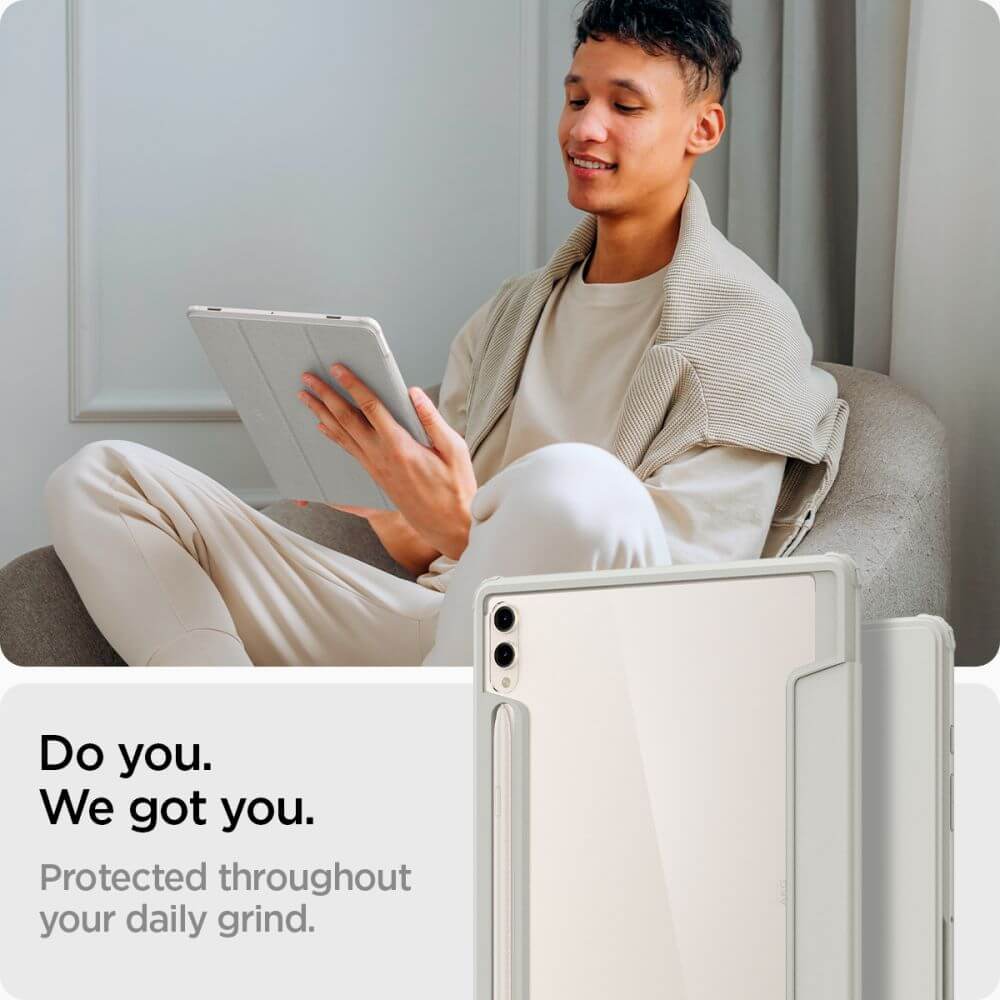 Противоударен Калъф за Samsung Tab S10 Plus/ S9 Plus 12.4", Spigen Ultra Hybrid Pro Case, Сив (10)