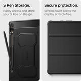 Противоударен Калъф за Samsung Tab S10 Plus/ S9 Plus 12.4", Spigen Rugged Armor Pro Case, Черен (7)