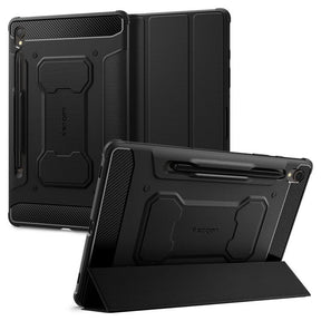 Противоударен Калъф за Samsung Tab S9, Spigen Rugged Armor Pro Case, Черен