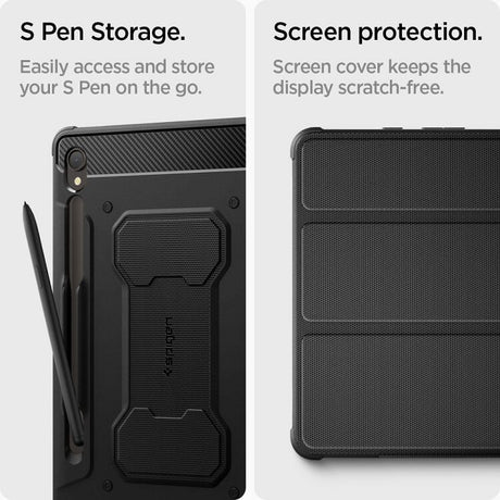 Противоударен Калъф за Samsung Tab S9, Spigen Rugged Armor Pro Case, Черен (7)