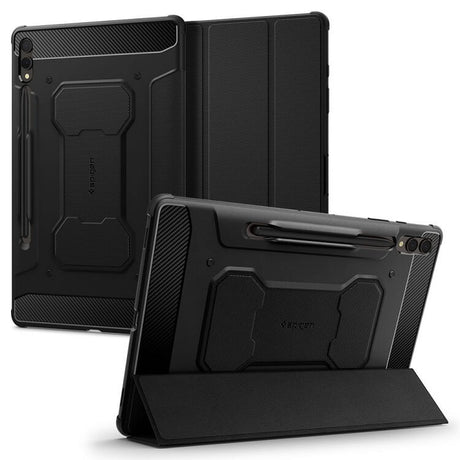 Противоударен Калъф за Samsung Tab S10 Plus/ S9 Plus 12.4", Spigen Rugged Armor Pro Case, Черен