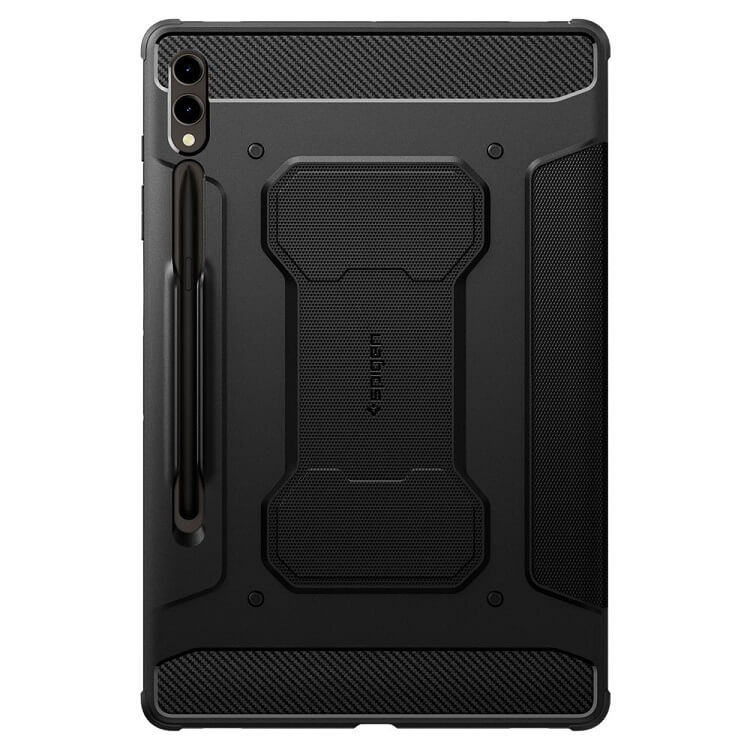 Противоударен Калъф за Samsung Tab S10 Plus/ S9 Plus 12.4", Spigen Rugged Armor Pro Case, Черен (3)