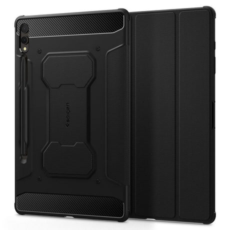 Противоударен Калъф за Samsung Tab S10 Plus/ S9 Plus 12.4", Spigen Rugged Armor Pro Case, Черен (2)