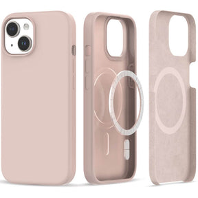 Magsafe Калъф за iPhone 15, Tech-Protect Silicone Case, Розов