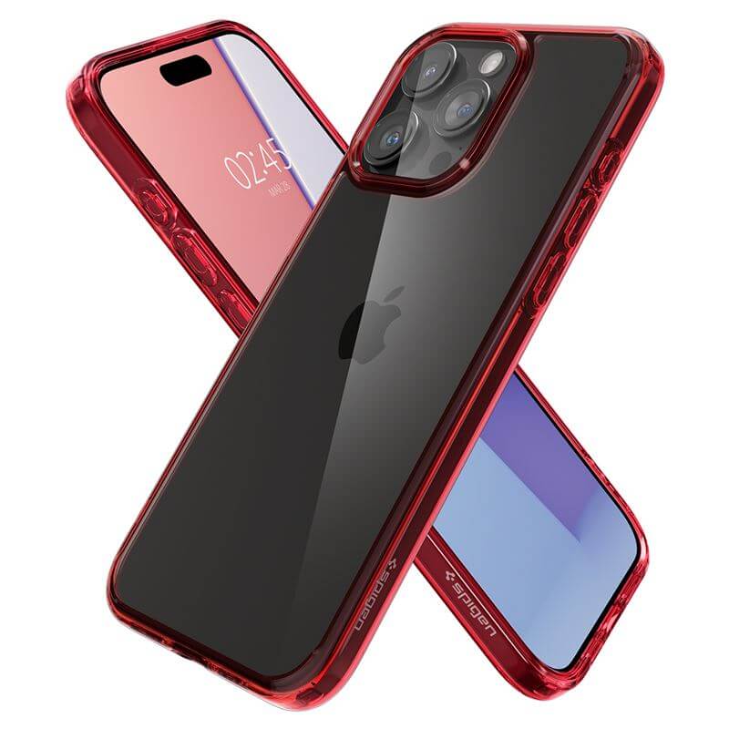Противоударен Калъф за iPhone 15 Pro, Spigen Ultra Hybrid Case, Червен (5)