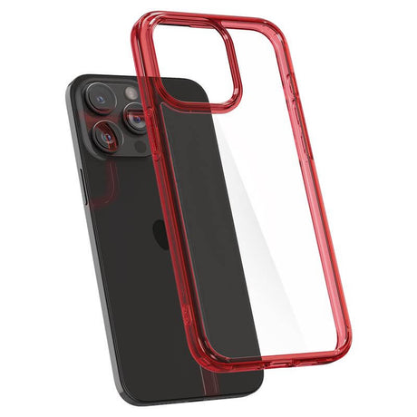 Противоударен Калъф за iPhone 15 Pro, Spigen Ultra Hybrid Case, Червен (4)
