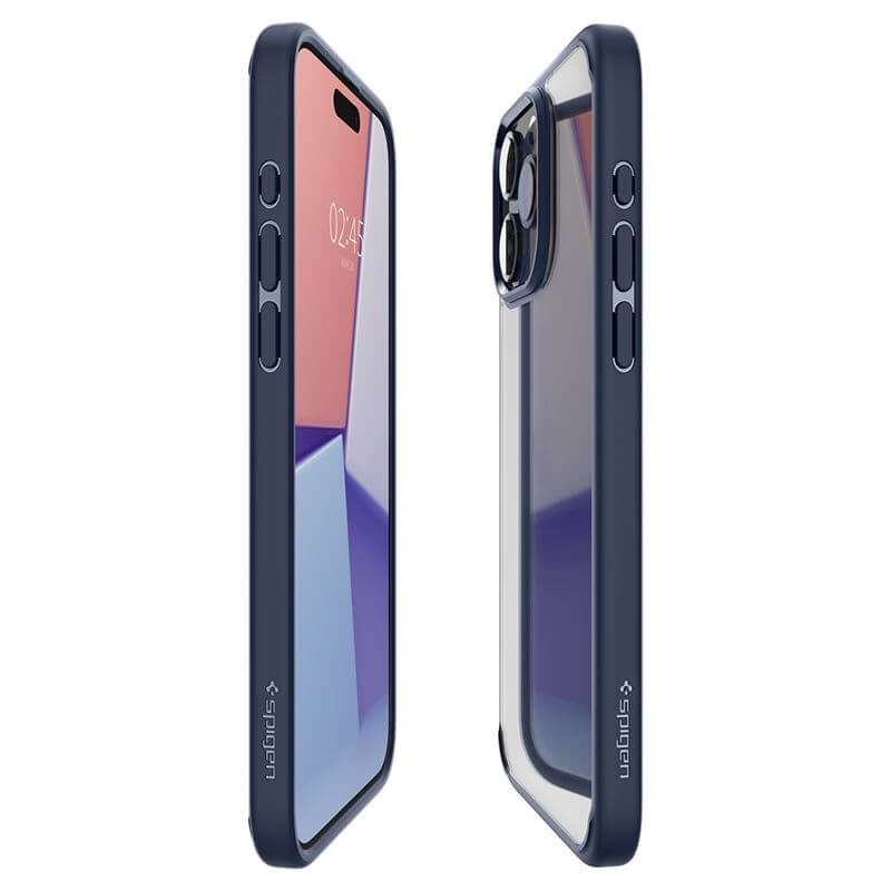 Противоударен Калъф за iPhone 15 Pro, Spigen Ultra Hybrid Case, Син (6)