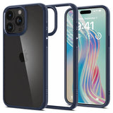 Противоударен Калъф за iPhone 15 Pro, Spigen Ultra Hybrid Case, Син