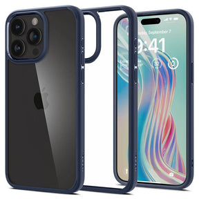 Противоударен Калъф за iPhone 15 Pro, Spigen Ultra Hybrid Case, Син
