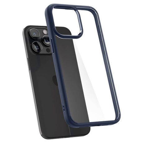 Противоударен Калъф за iPhone 15 Pro, Spigen Ultra Hybrid Case, Син (4)