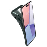 Противоударен Калъф за iPhone 15 Pro, Spigen Liquid Air Case, Зелен (5)